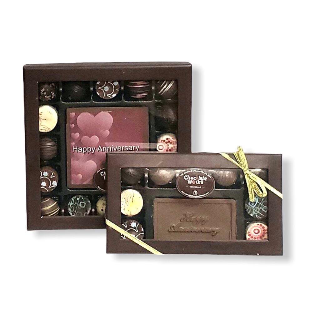 Happy Anniversary Artisan Truffle Gift Box - Chocolate Works Scarsdale